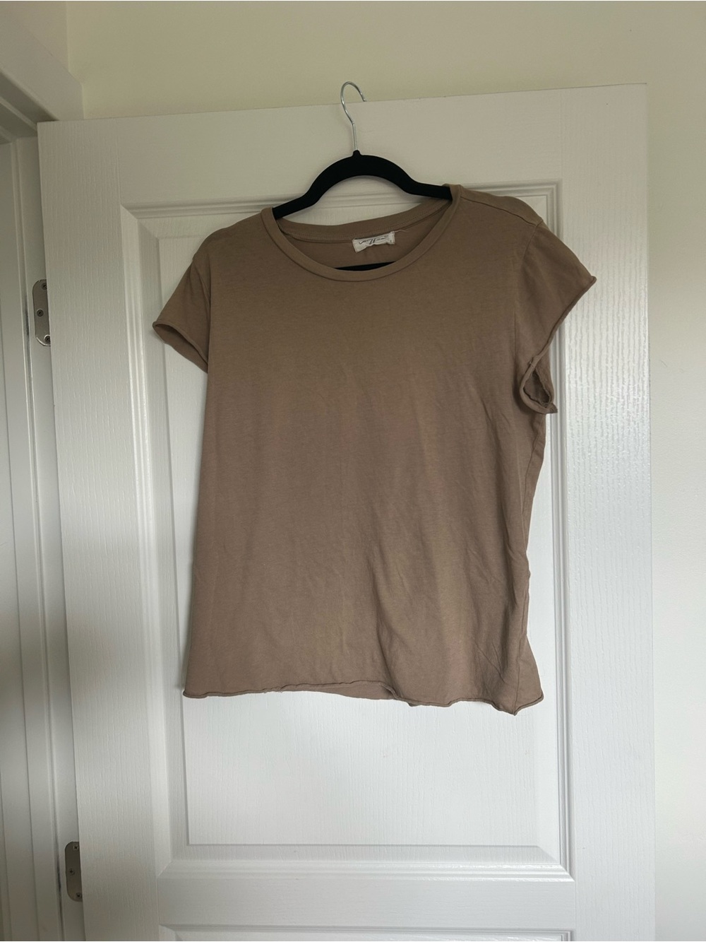 Carly Jean Los Angeles Taupe Crewneck Short Sleeve Tee